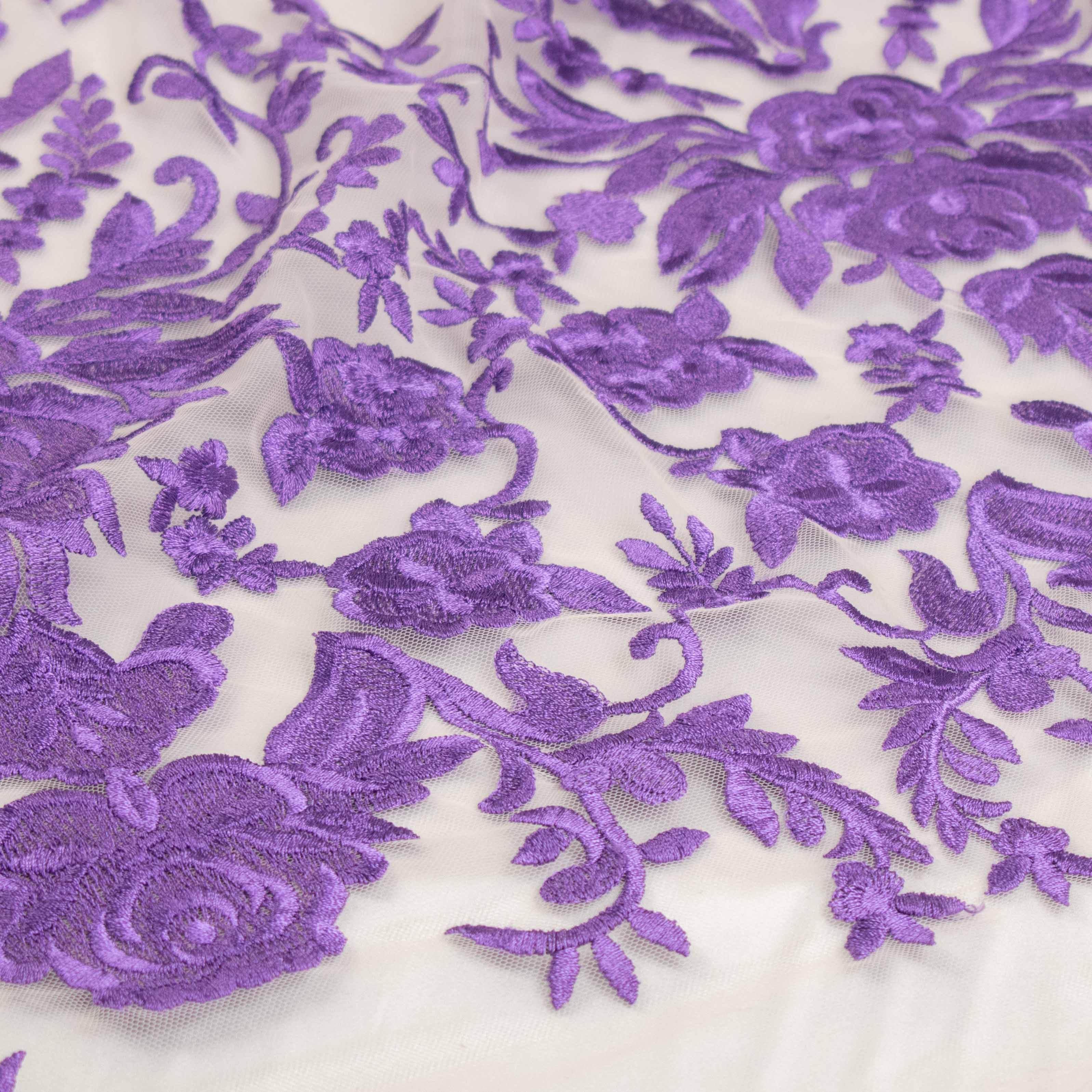 Embroidered Lace Design-3 Purple