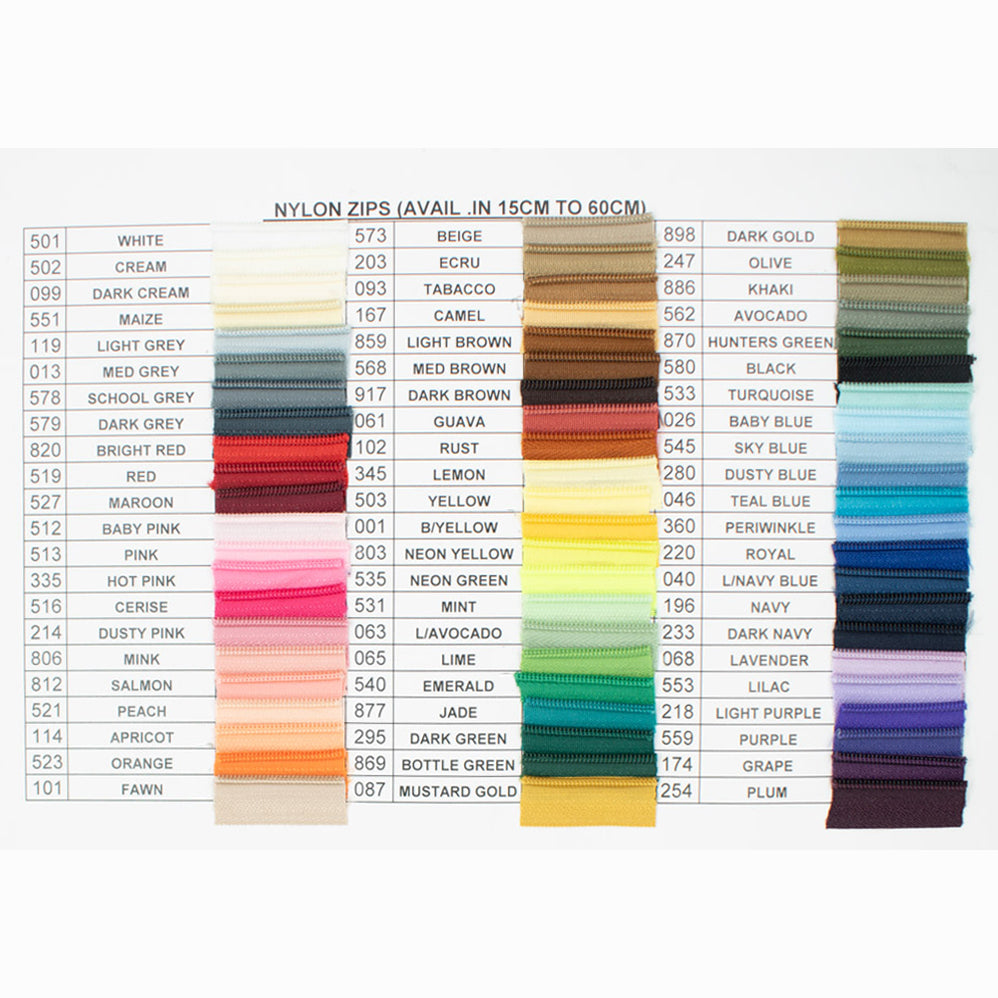 Close End Dress Zip 60CM