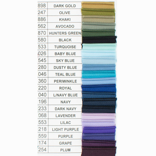 Close End Dress Zip 30CM