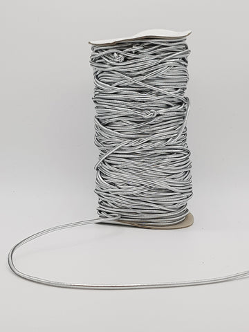 Soft Round Elastic Cord - Lurex Silver