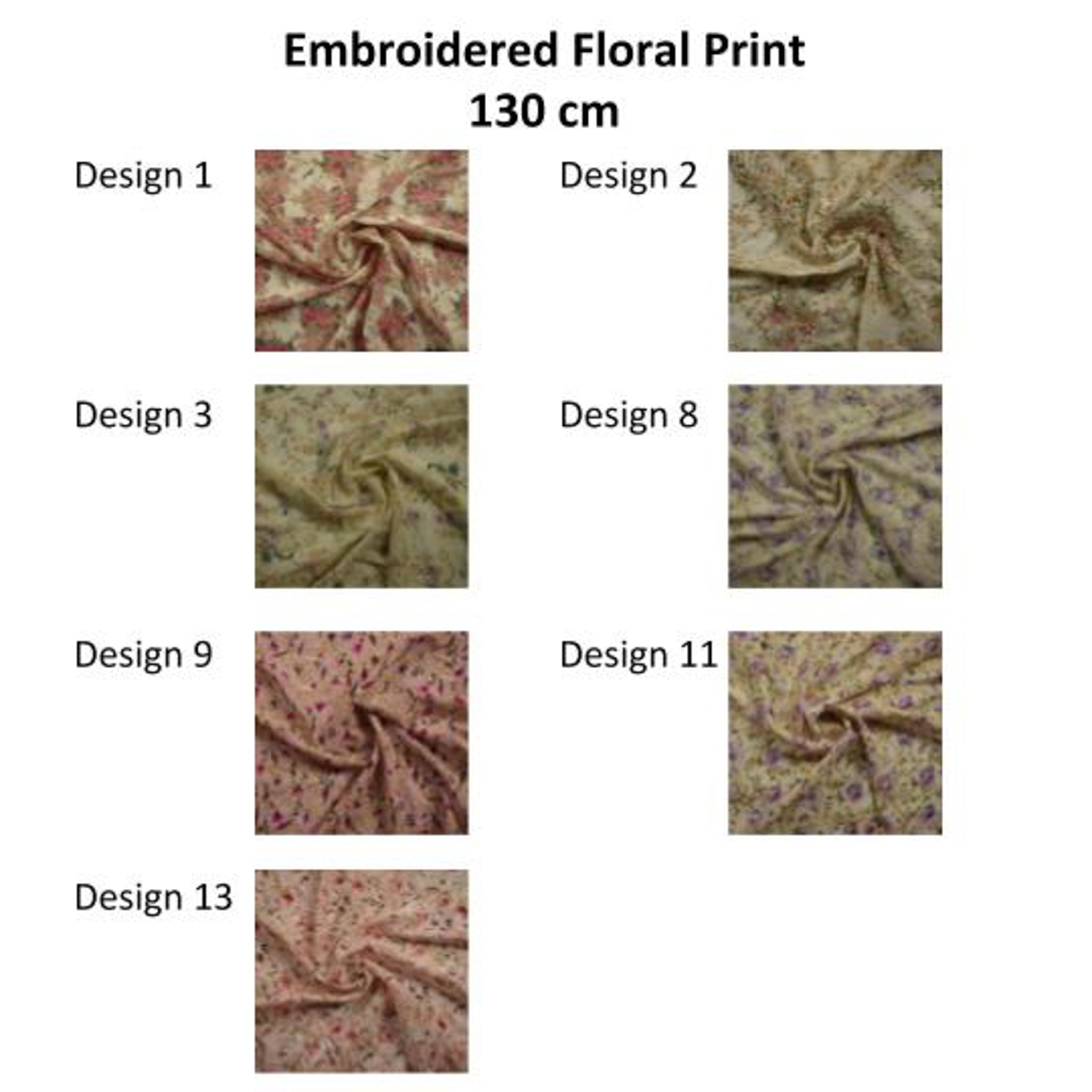 Embroidered Floral Print Chiffon