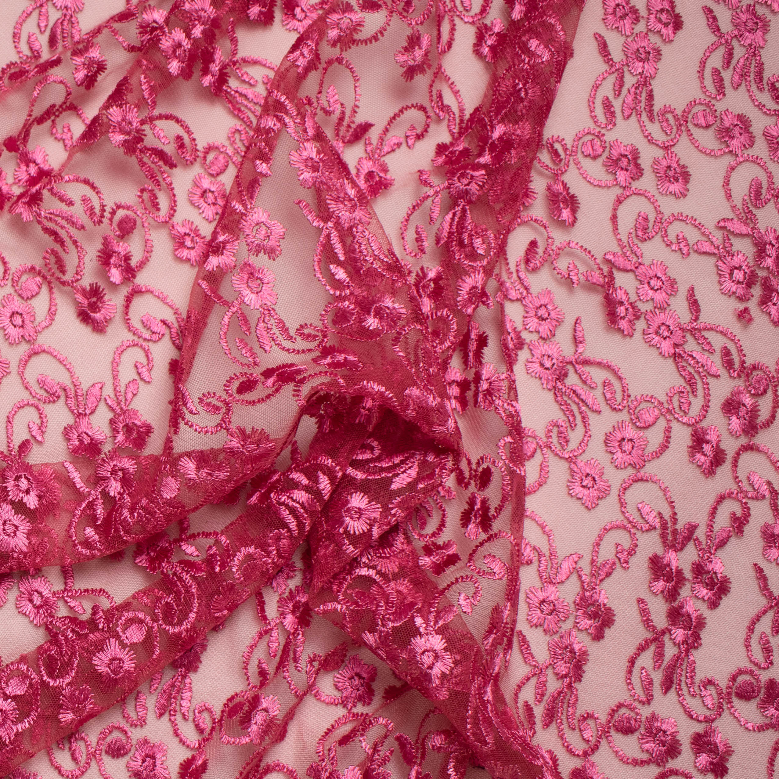 Embroidered Lace BF-2279 Dark Pink