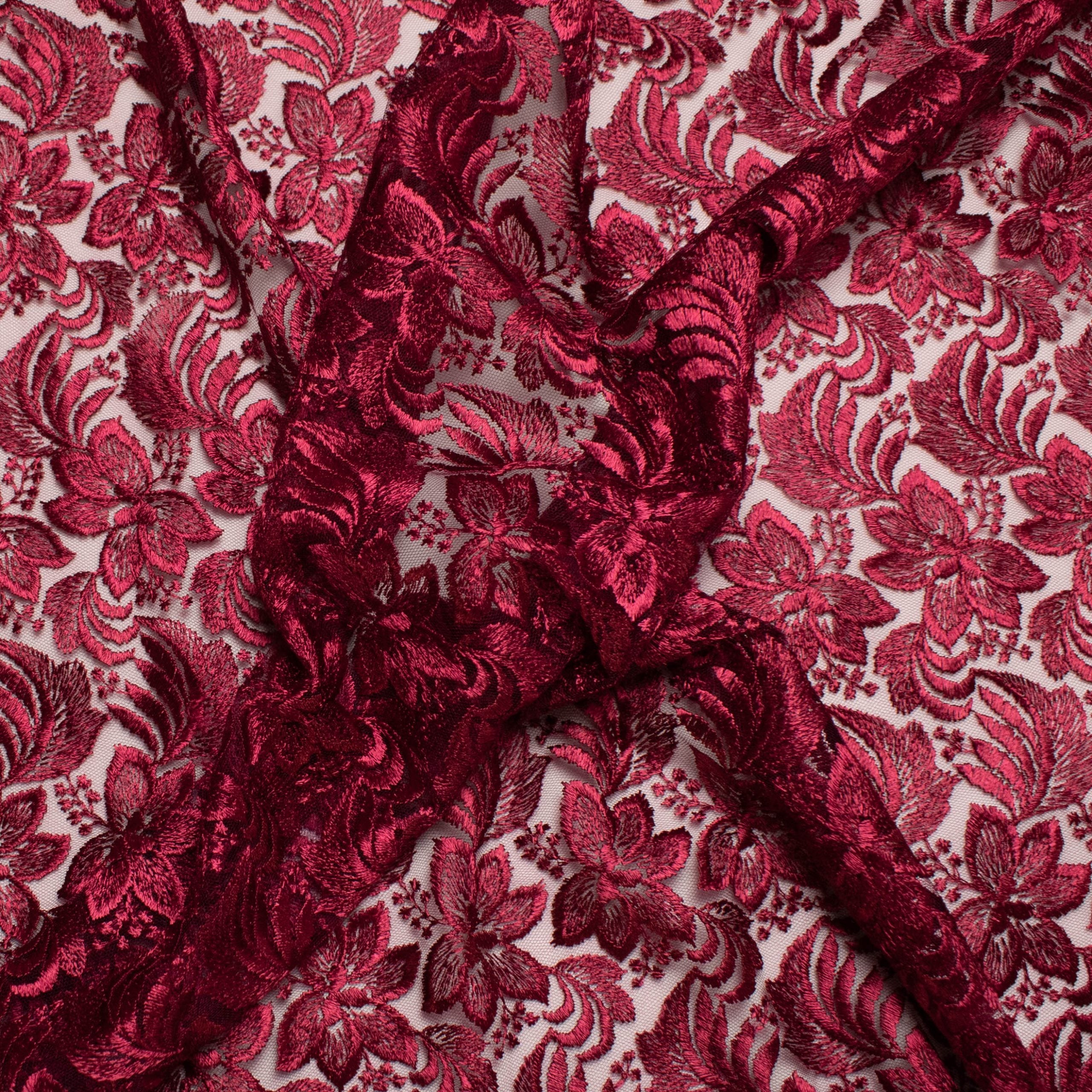 Embroidered Lace BF-61200 Dark Wine