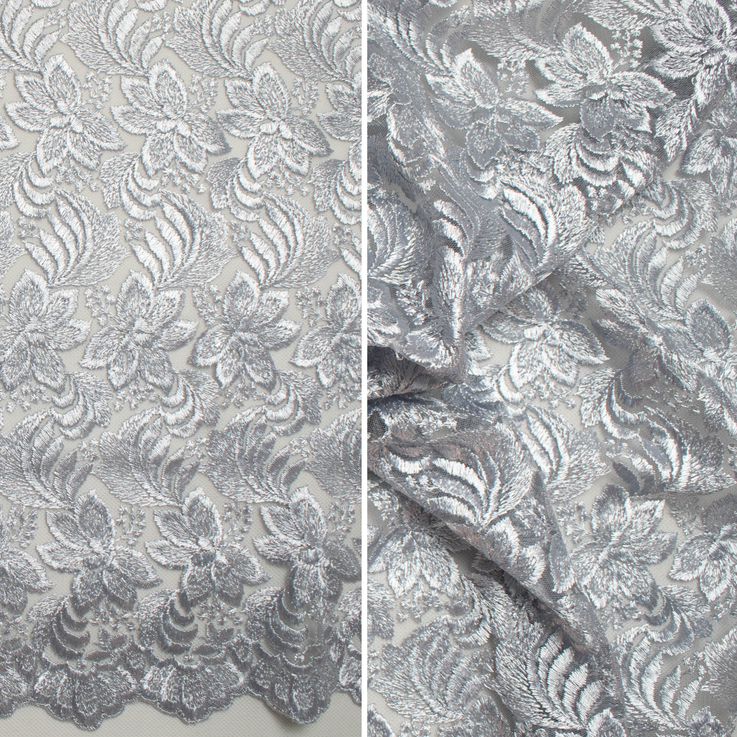 Embroidered Lace BF-61200 Silver