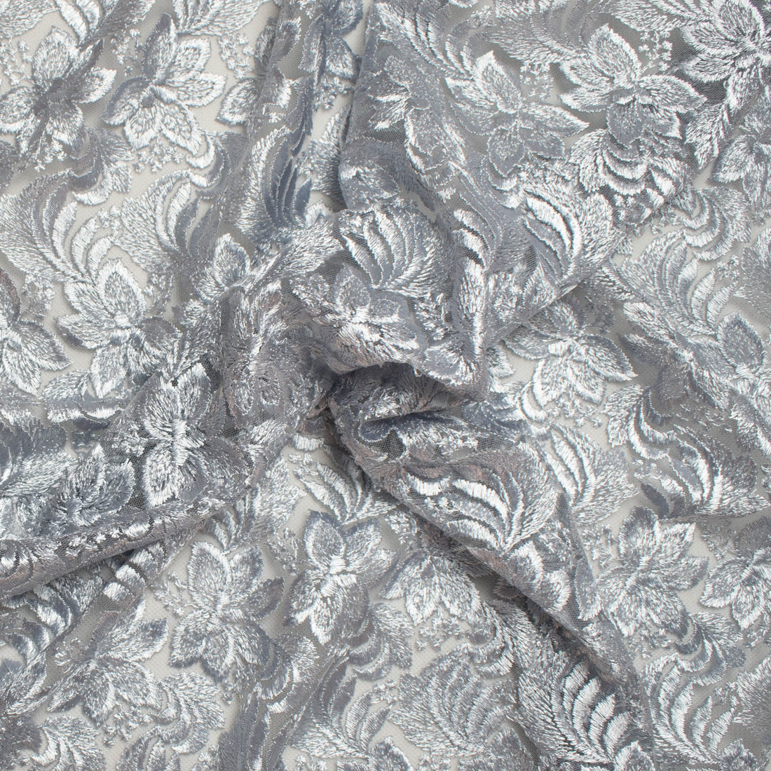 Embroidered Lace BF-61200 Silver