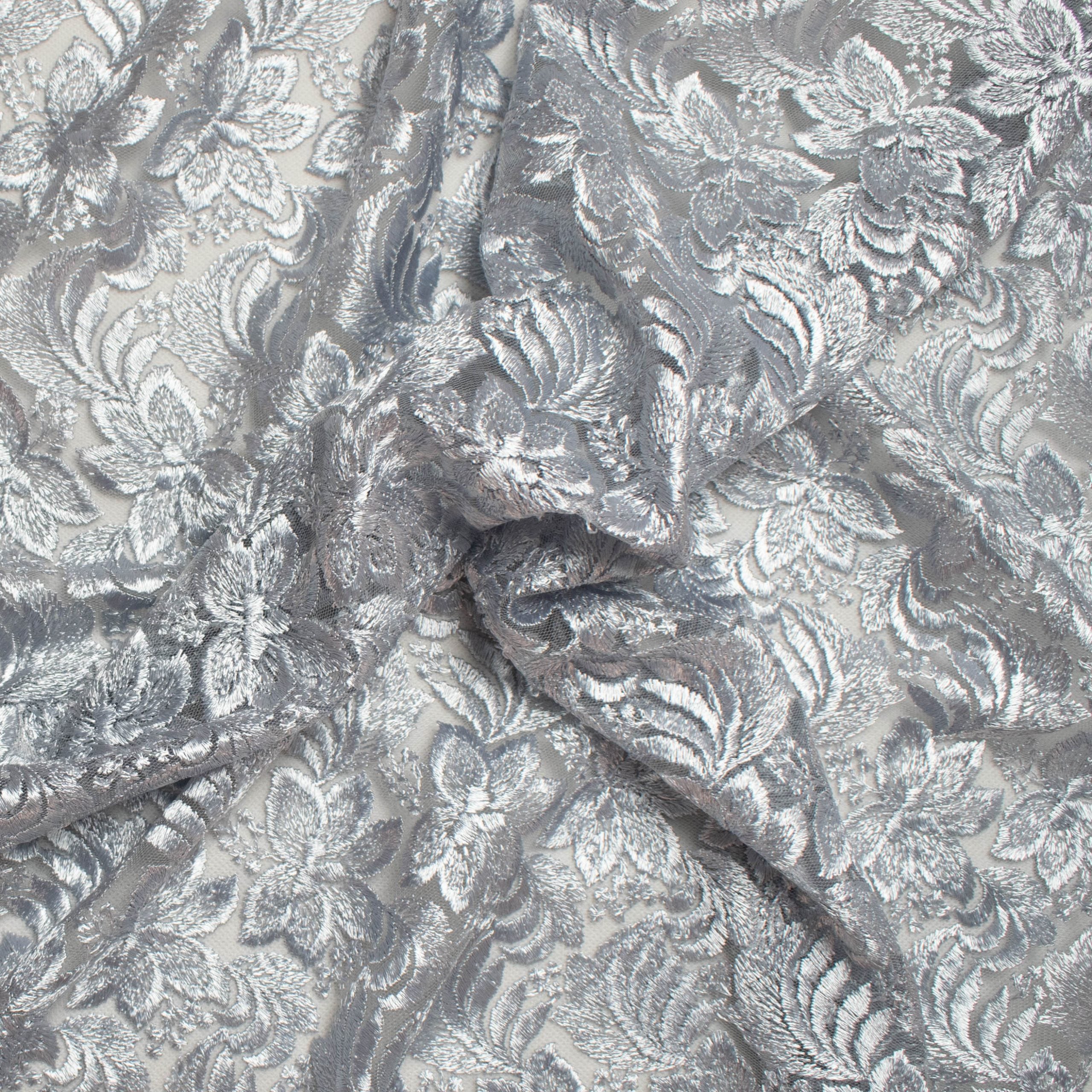 Embroidered Lace BF-61200 Silver