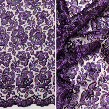 Embroidered Lace BF-62233 Dark Purple