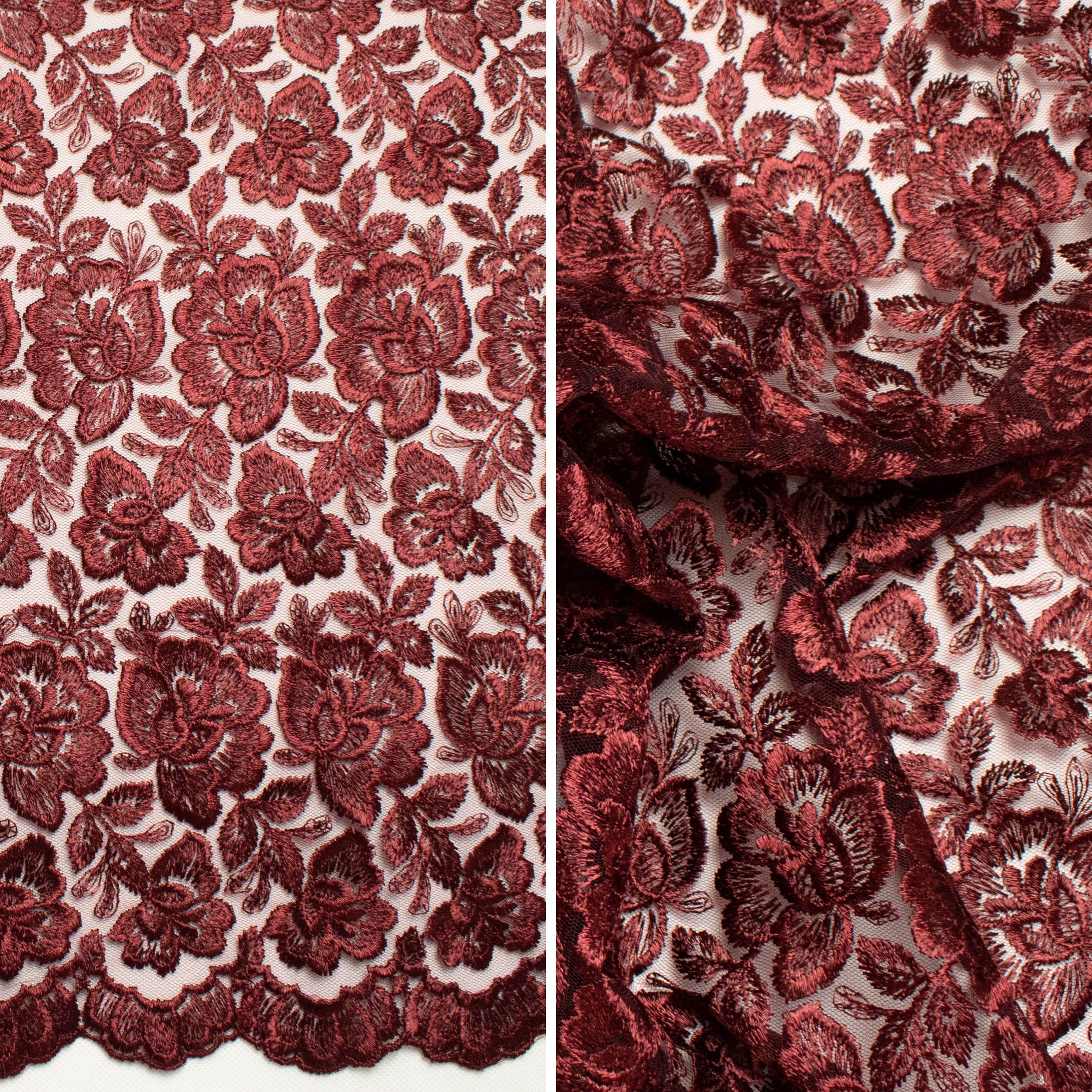 Embroidered Lace BF-62233 Wine