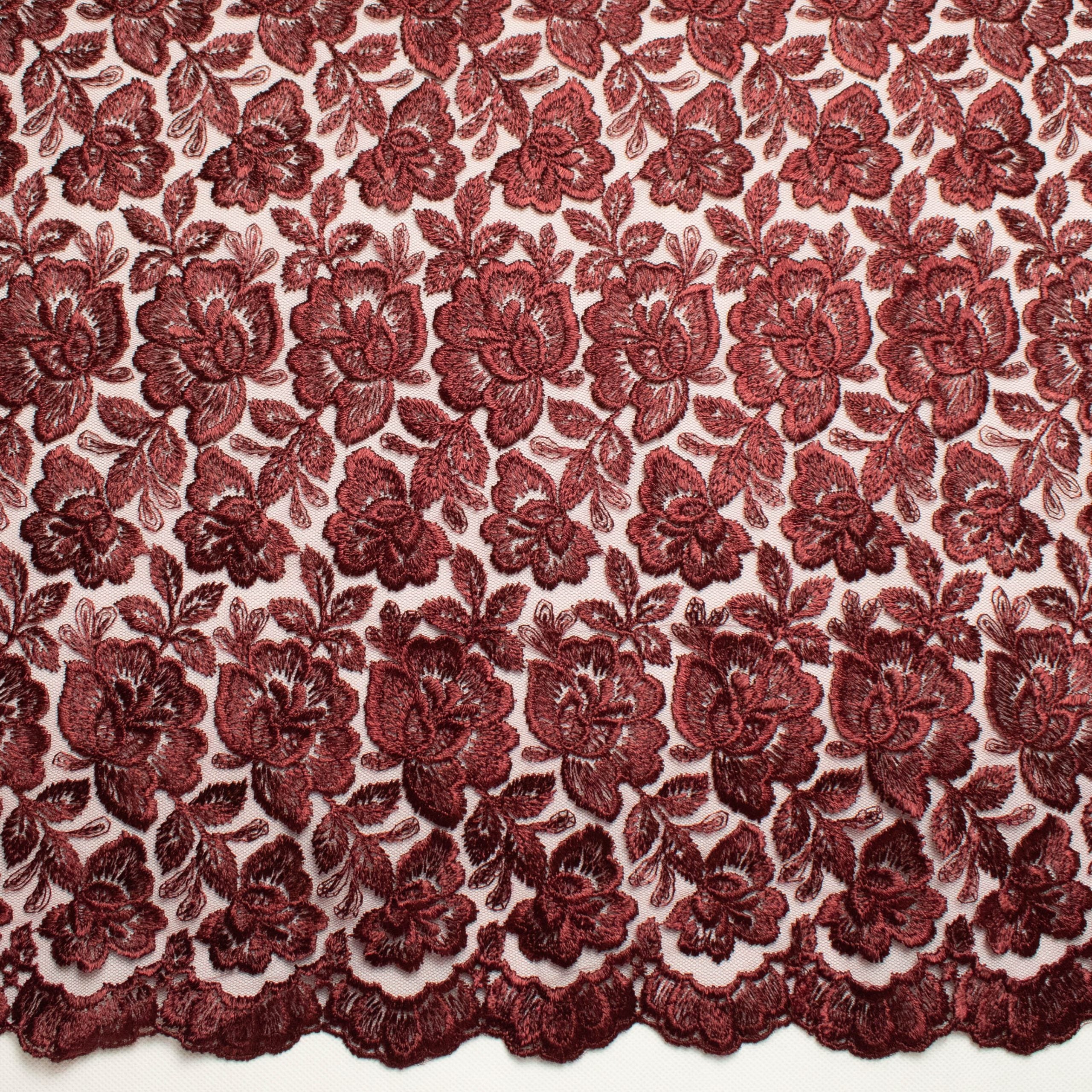 Embroidered Lace BF-62233 Wine