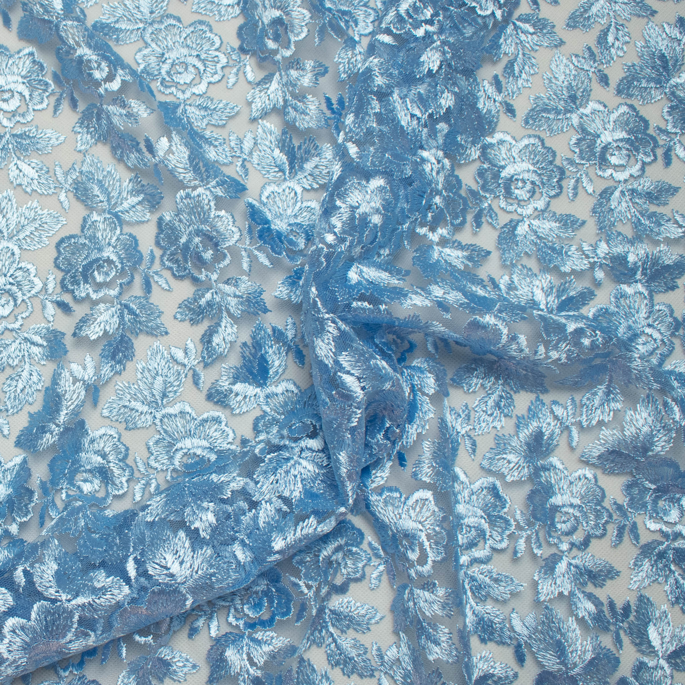 Embroidered Lace BF-64603 Sky Blue