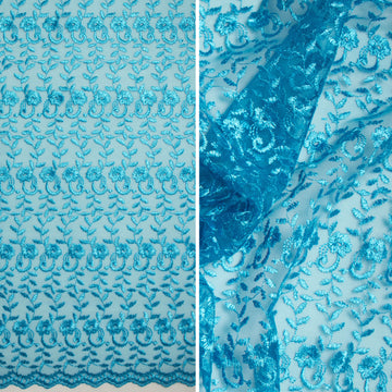 Embroidered Lace SF-01198 Pale Blue