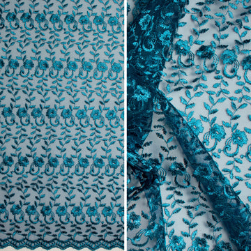 Embroidered Lace SF-01198 Turquoise