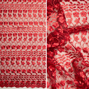 Embroidered Lace SF-01203 Burgundy