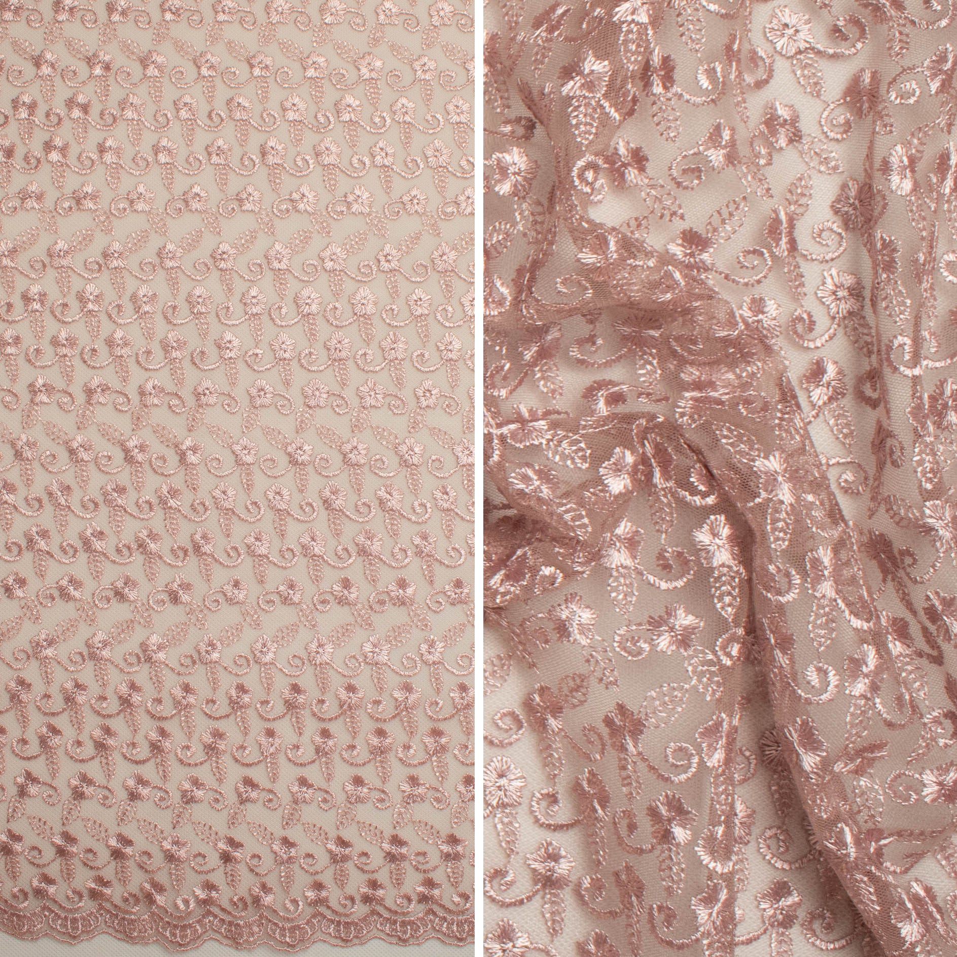 Embroidered Lace SF-01612 Dusty Rose