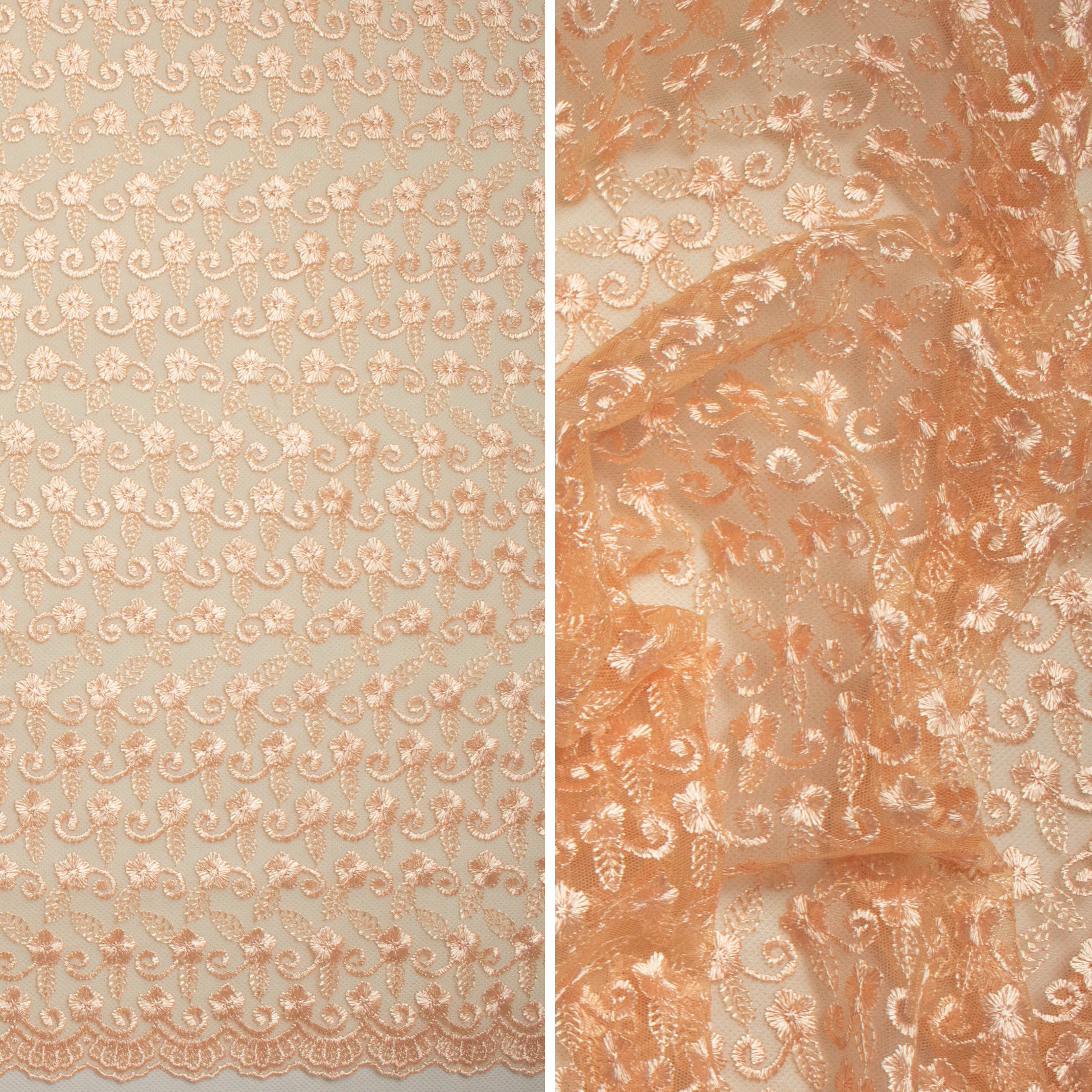 Embroidered Lace SF-01612 Peach