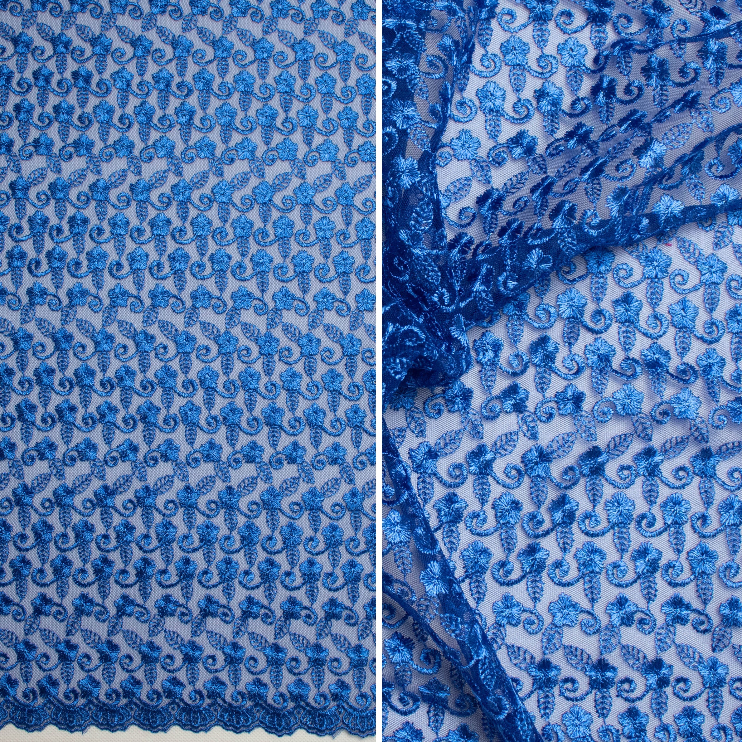 Embroidered Lace SF-01612 Royal Blue