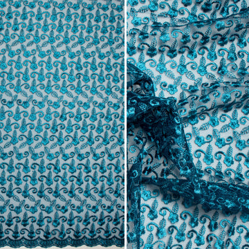 Embroidered Lace SF-01612 Turquoise