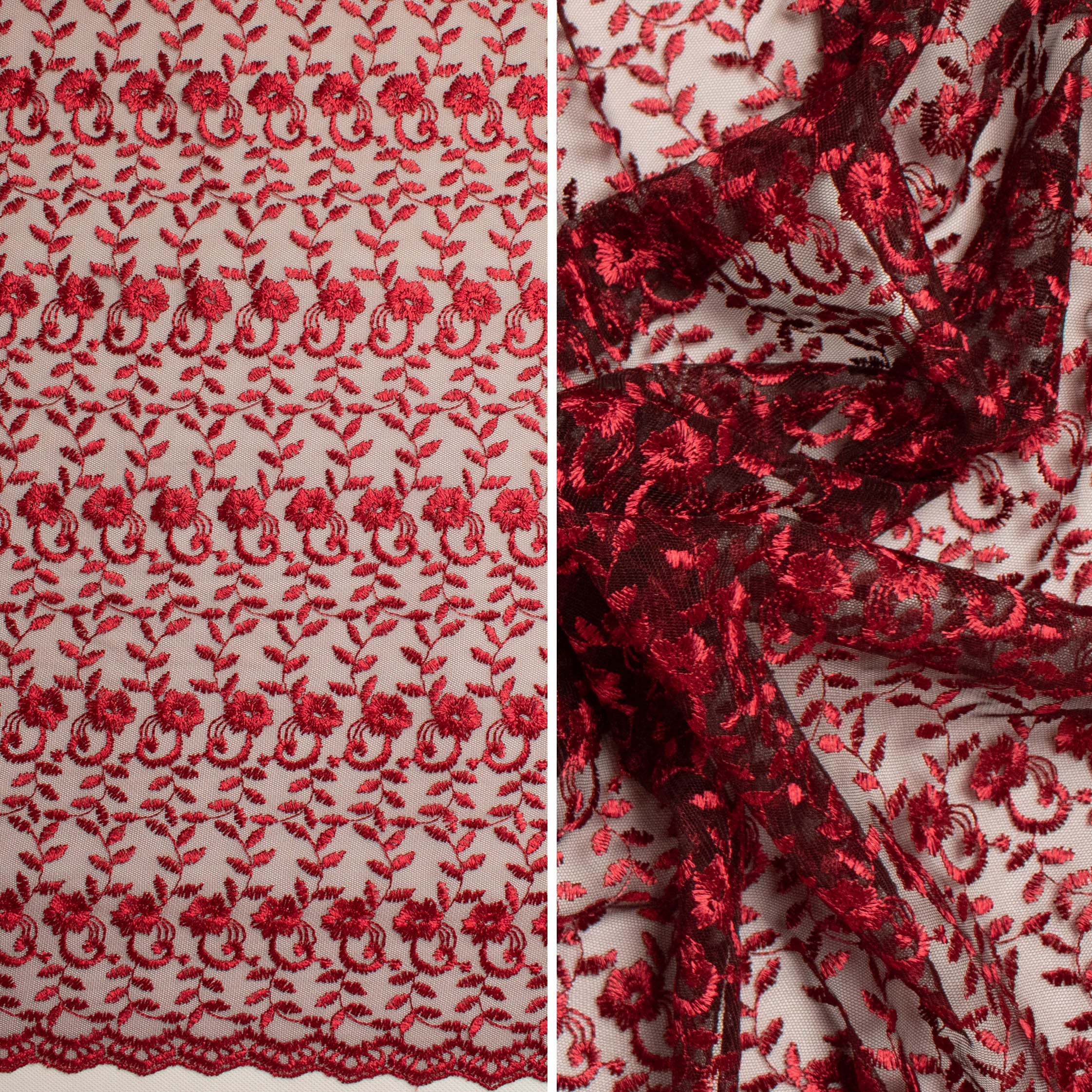 Embroidered Lace SF-01198 Maroon