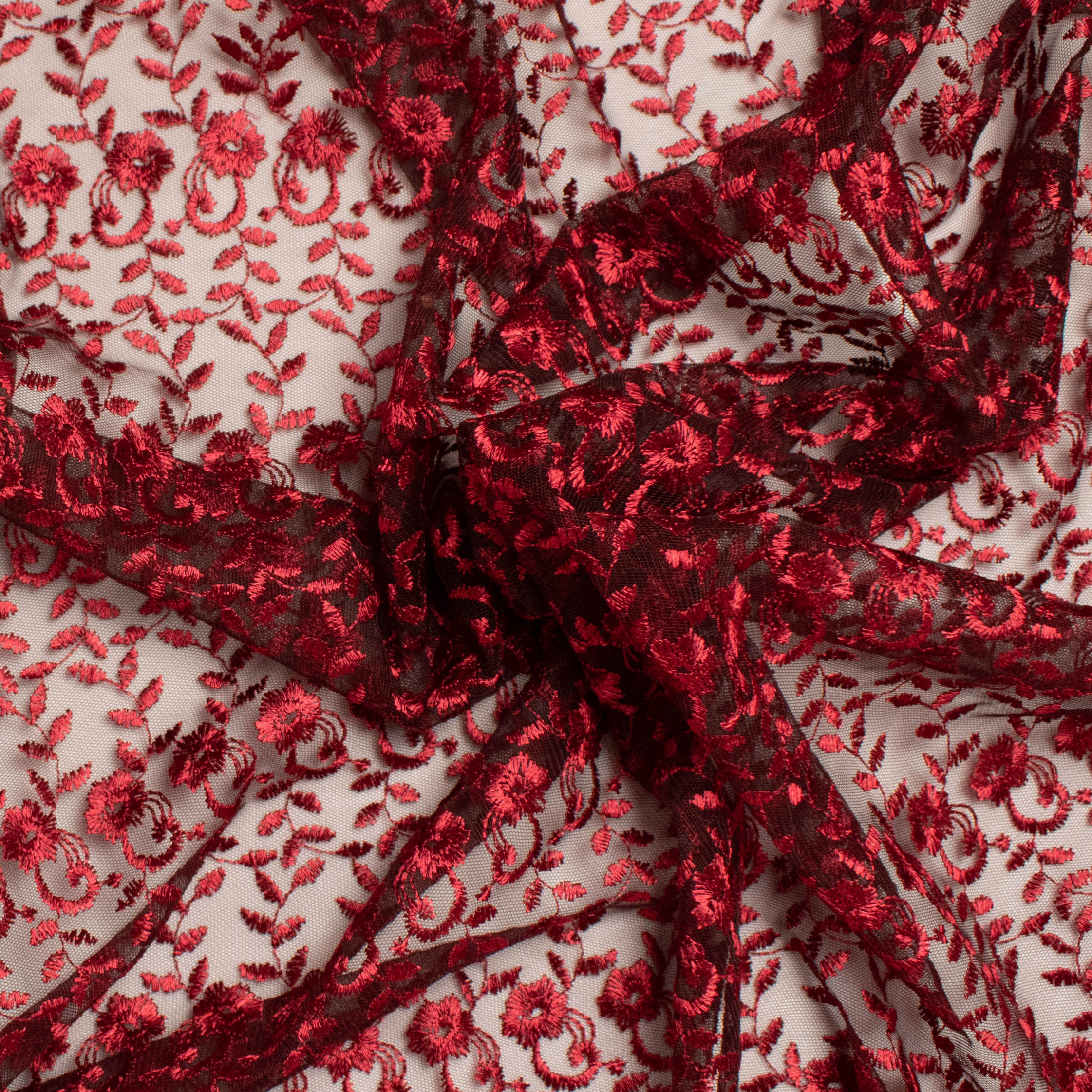 Embroidered Lace SF-01198 Maroon