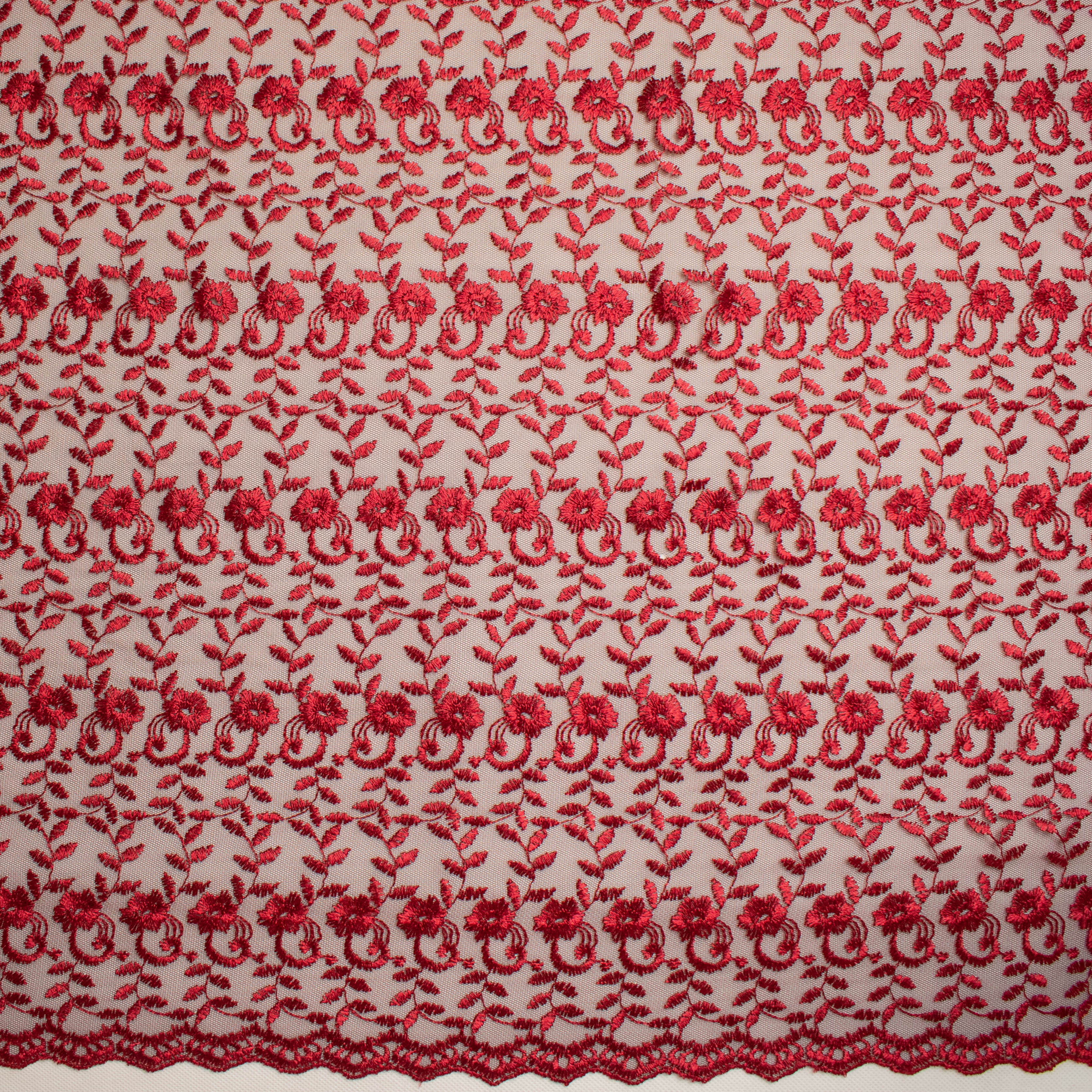 Embroidered Lace SF-01198 Maroon