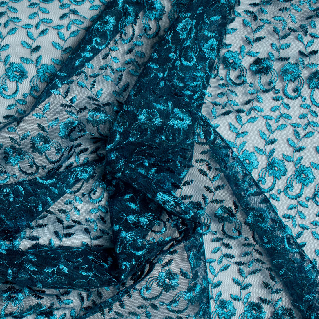 Embroidered Lace SF-01198 Turquoise