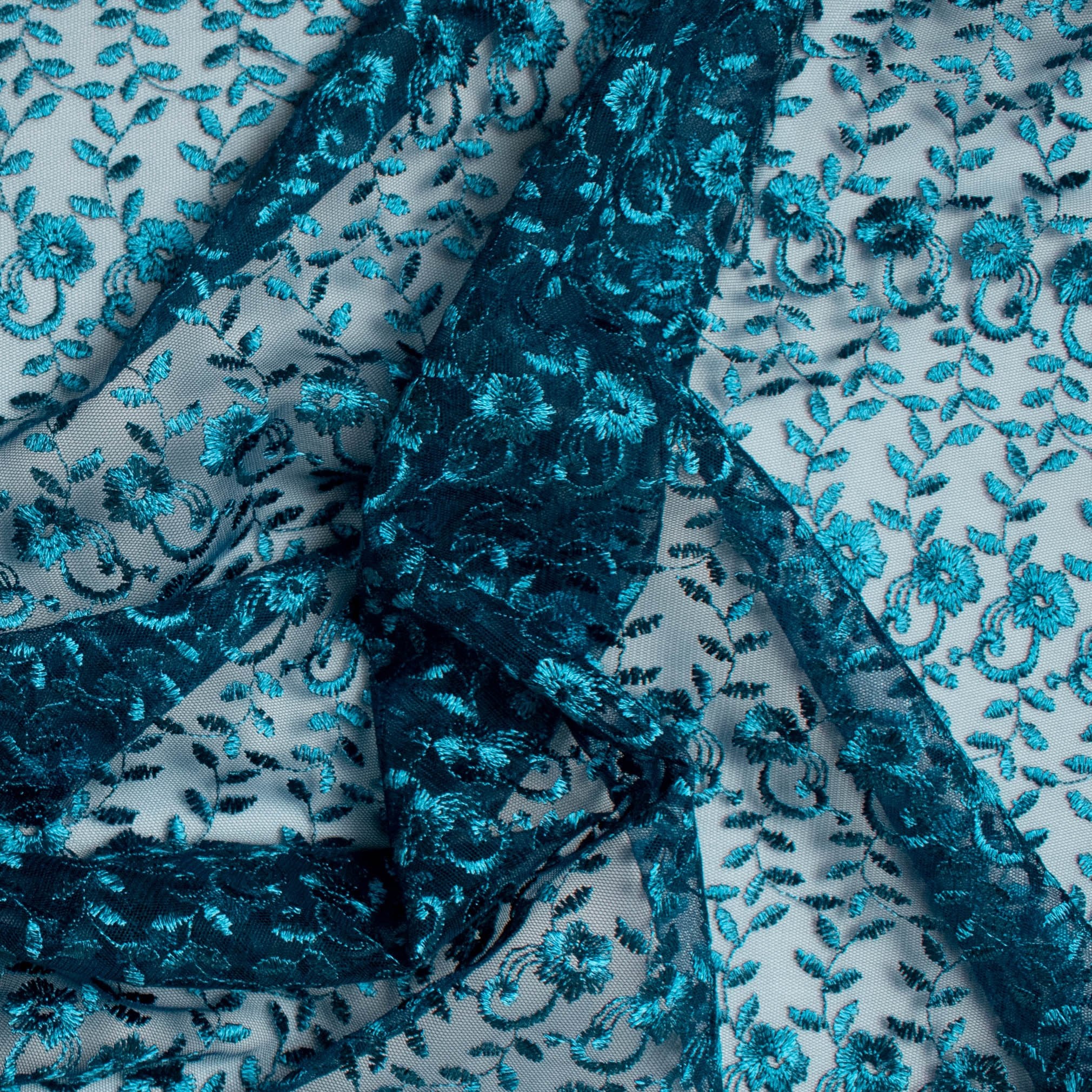 Embroidered Lace SF-01198 Turquoise
