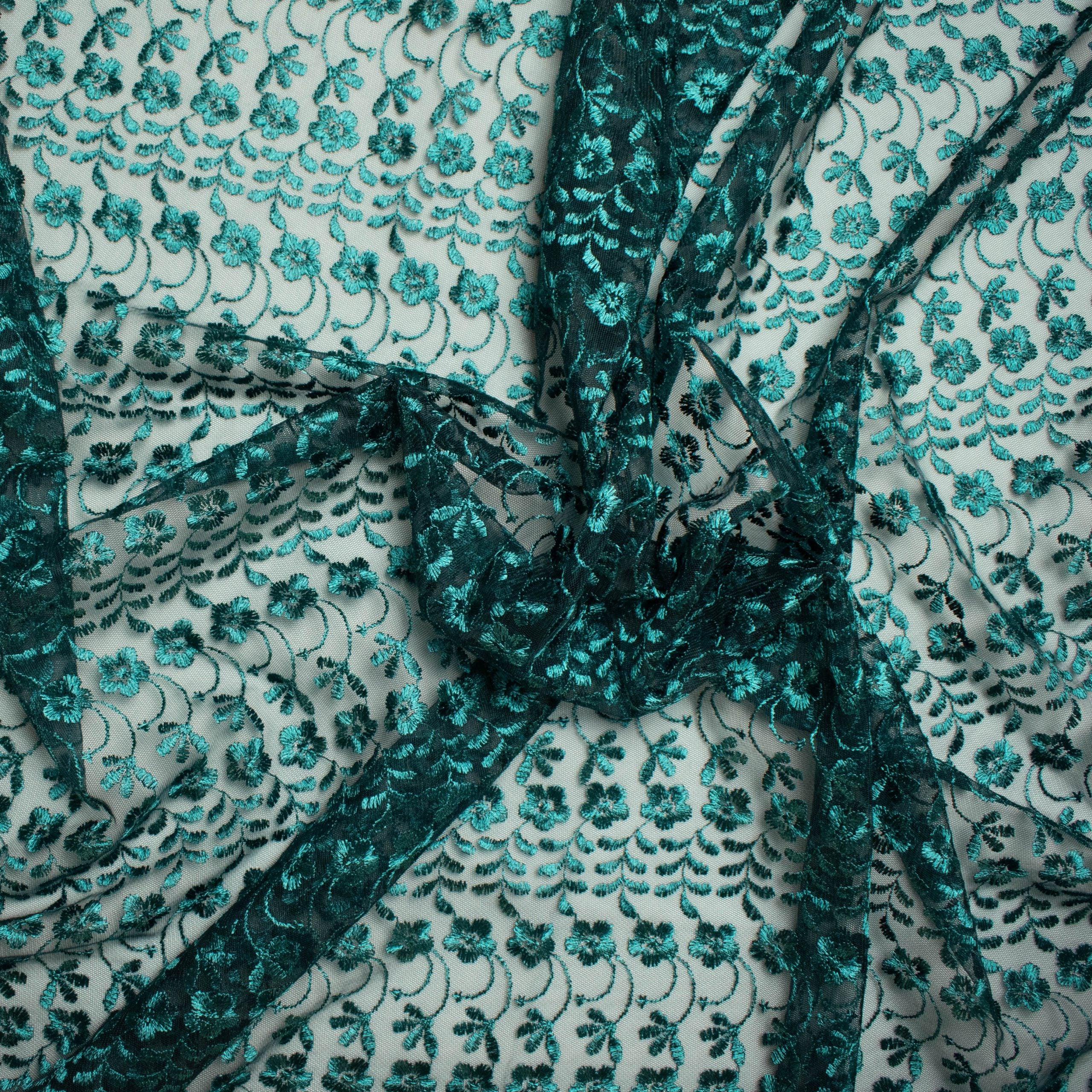 Embroidered Lace SF-01203 Bottle Green