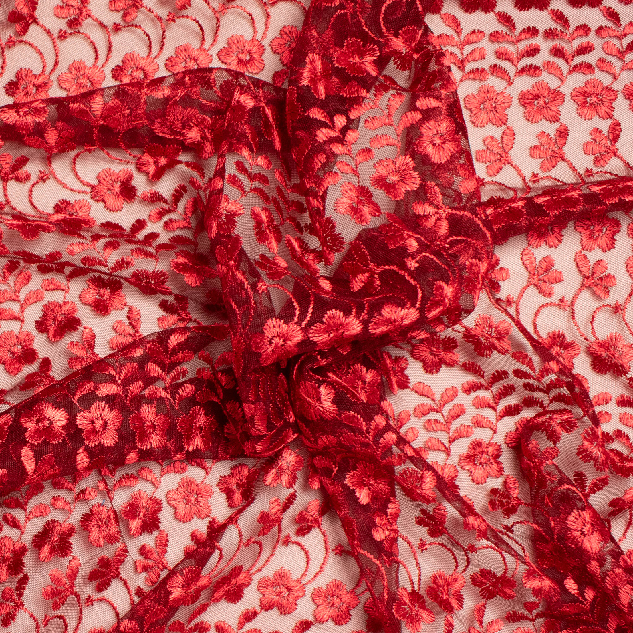 Embroidered Lace SF-01203 Burgundy