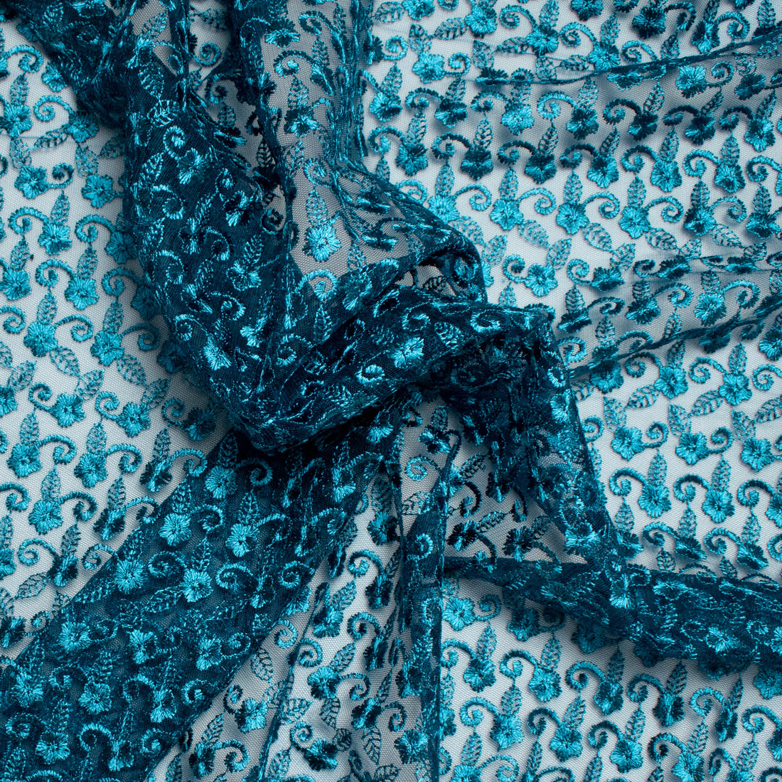 Embroidered Lace SF-01612 Turquoise