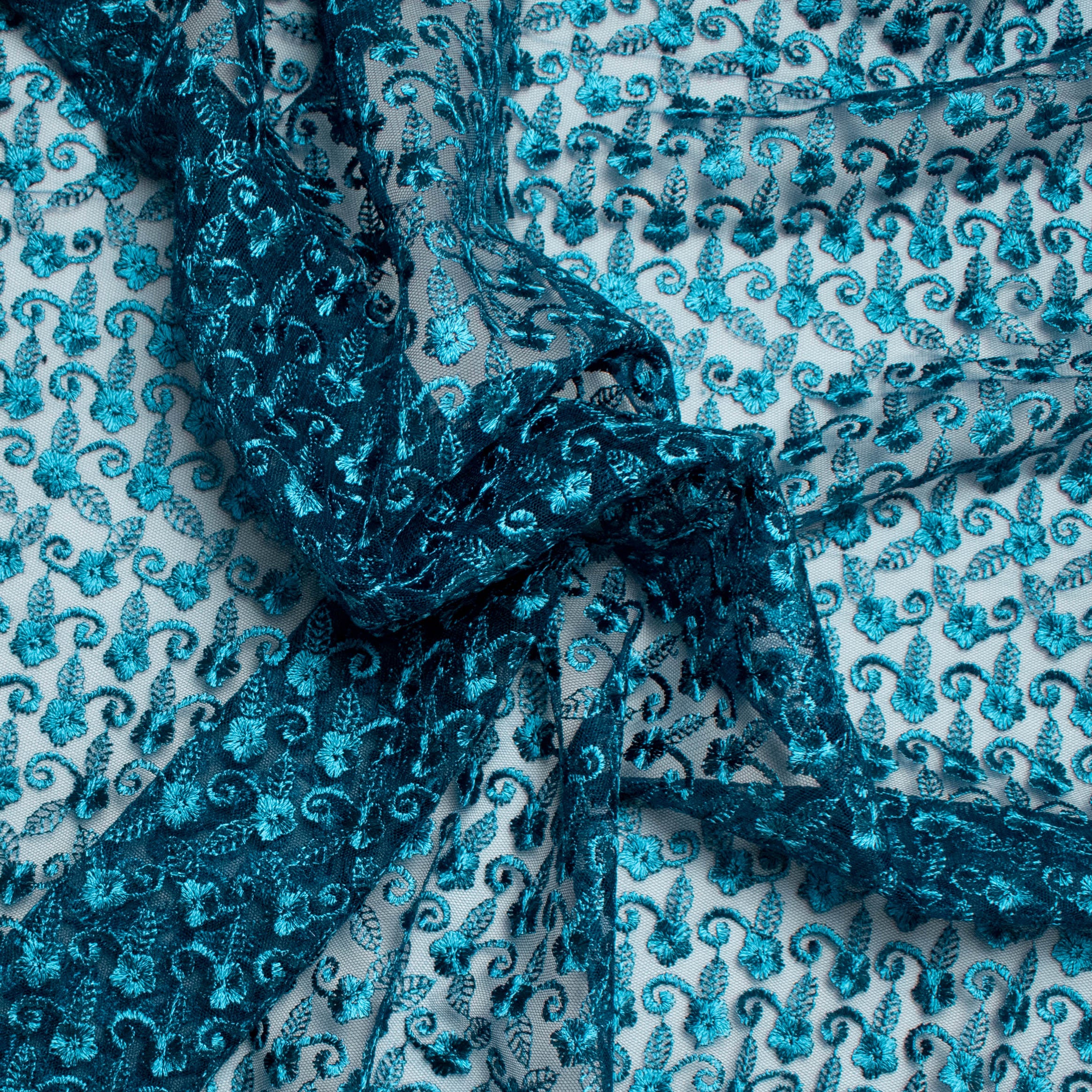 Embroidered Lace SF-01612 Turquoise