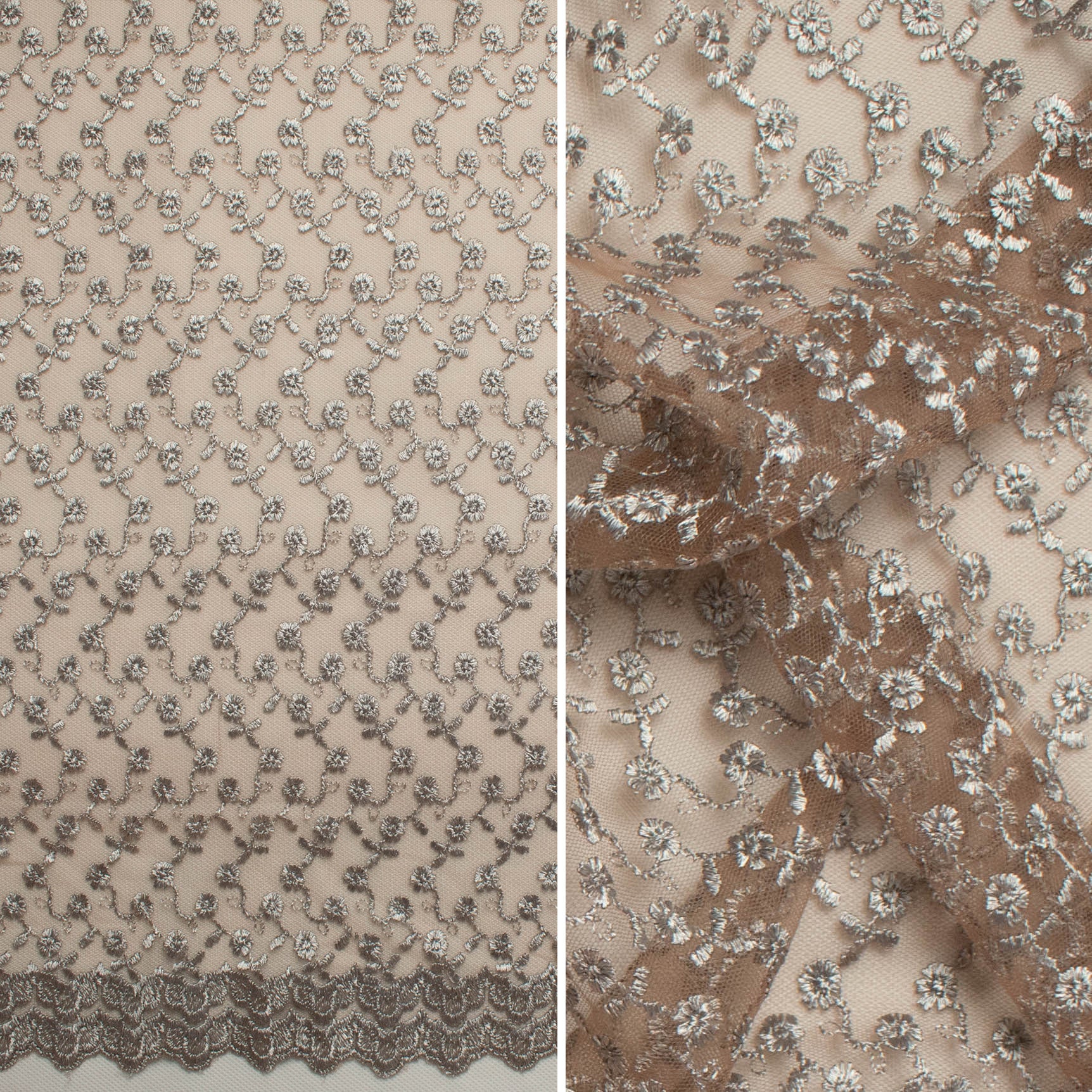 Embroidered Lace SF-0657 Brown