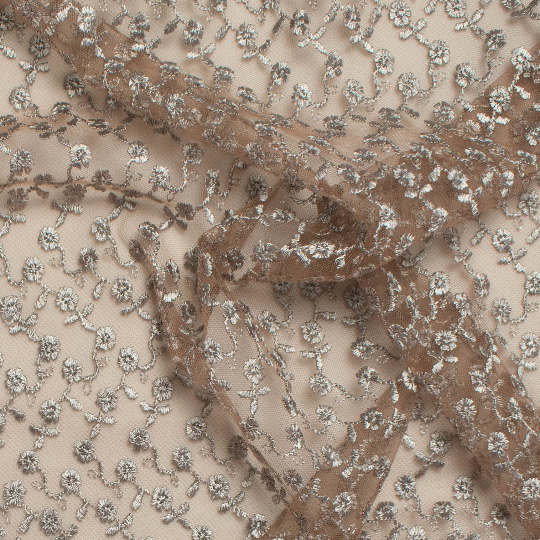 Embroidered Lace SF-0657 Brown