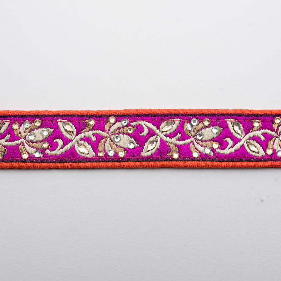 Embroidered Fancy Floral Ribbon-2.5cm