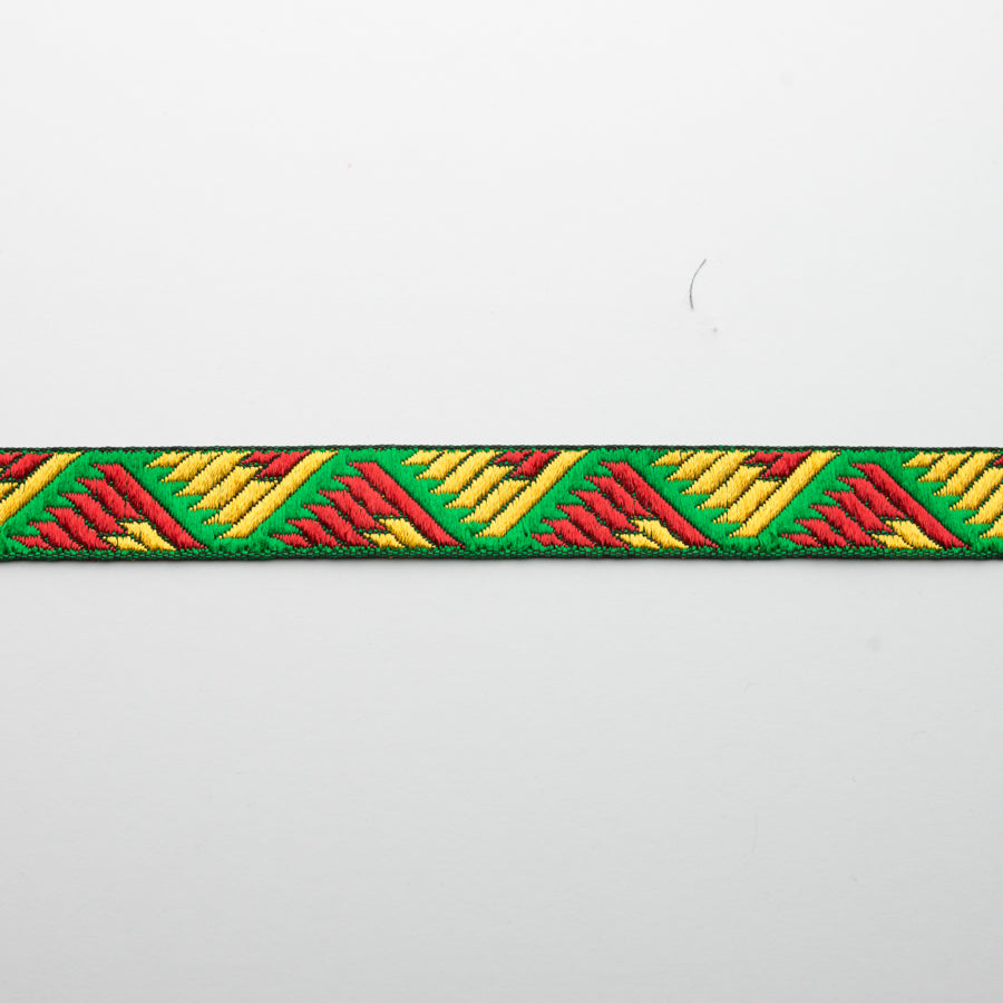 Embroidered Fancy Geometric Jacquard Ribbon 2cm