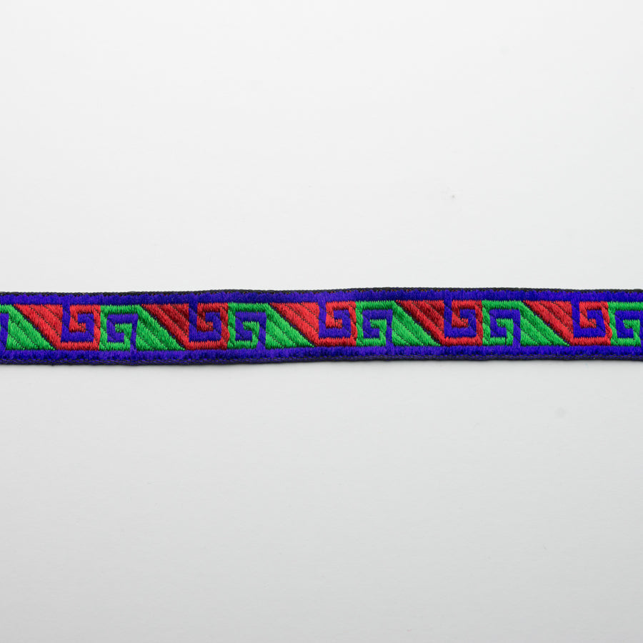 Embroidered Fancy Geometric Jacquard Ribbon 2cm