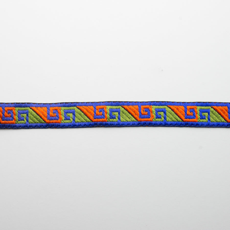 Embroidered Fancy Geometric Jacquard Ribbon 2cm