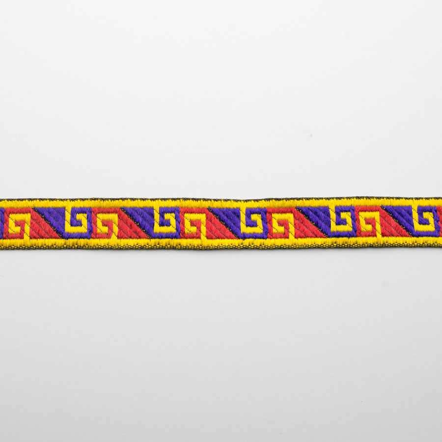 Embroidered Fancy Geometric Jacquard Ribbon 2cm