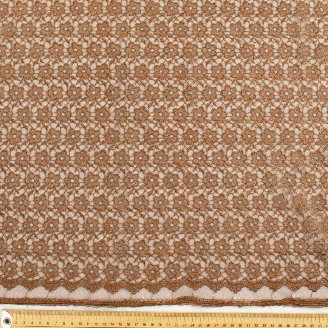 Embroidered Lace Brown Floral