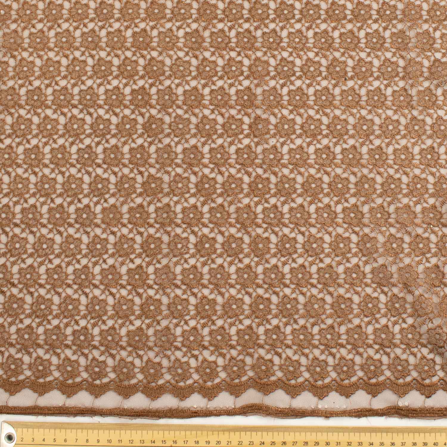 Embroidered Lace Brown Floral