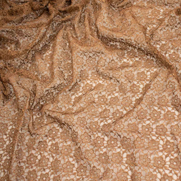 Embroidered Lace Brown Floral