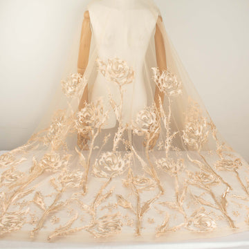 Floral Embroidered Lace Yellow