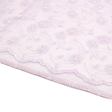 Embroidered Lace Lilac Floral