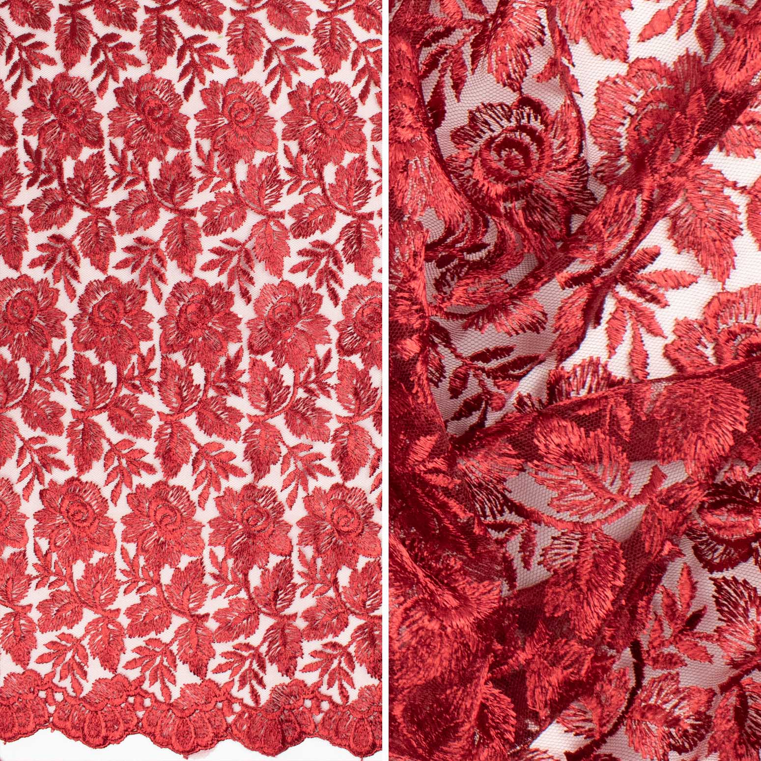 Embroidered Lace BF-2749 S scarlet