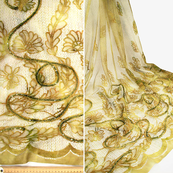 Floral Vines Embroidered Tulle