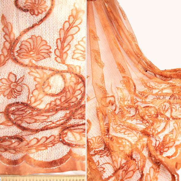 Floral Vines Embroidered Tulle