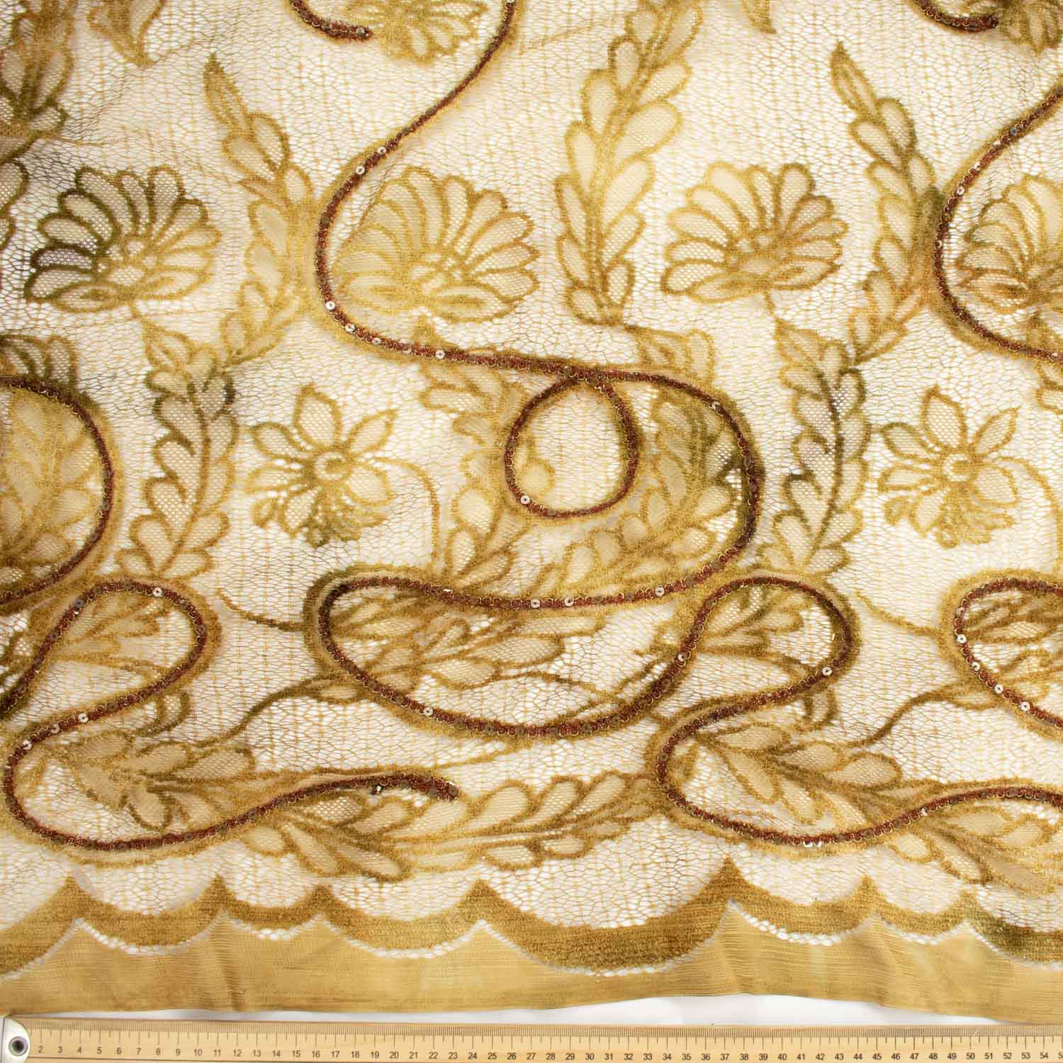 Floral Vines Embroidered Tulle