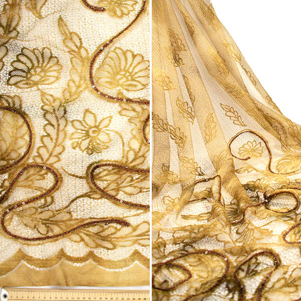 Floral Vines Embroidered Tulle