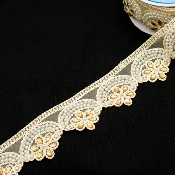 Embroidered Pearl Trim