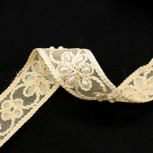 Embroidered Pearl Trim