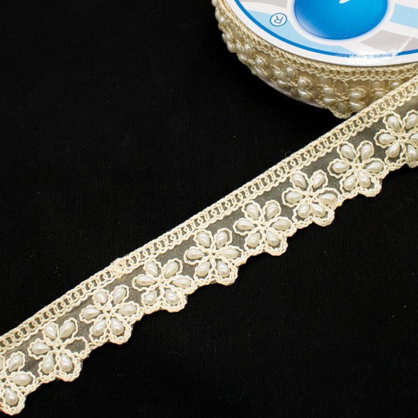 Embroidered Pearl Trim